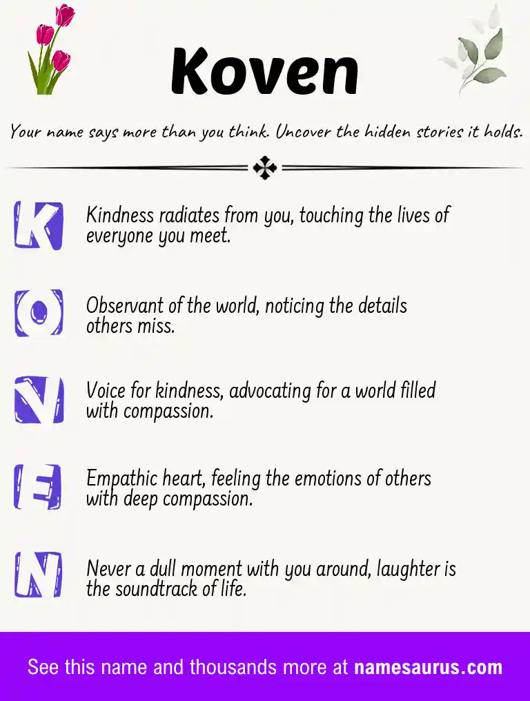 Acrostic poem about Koven.