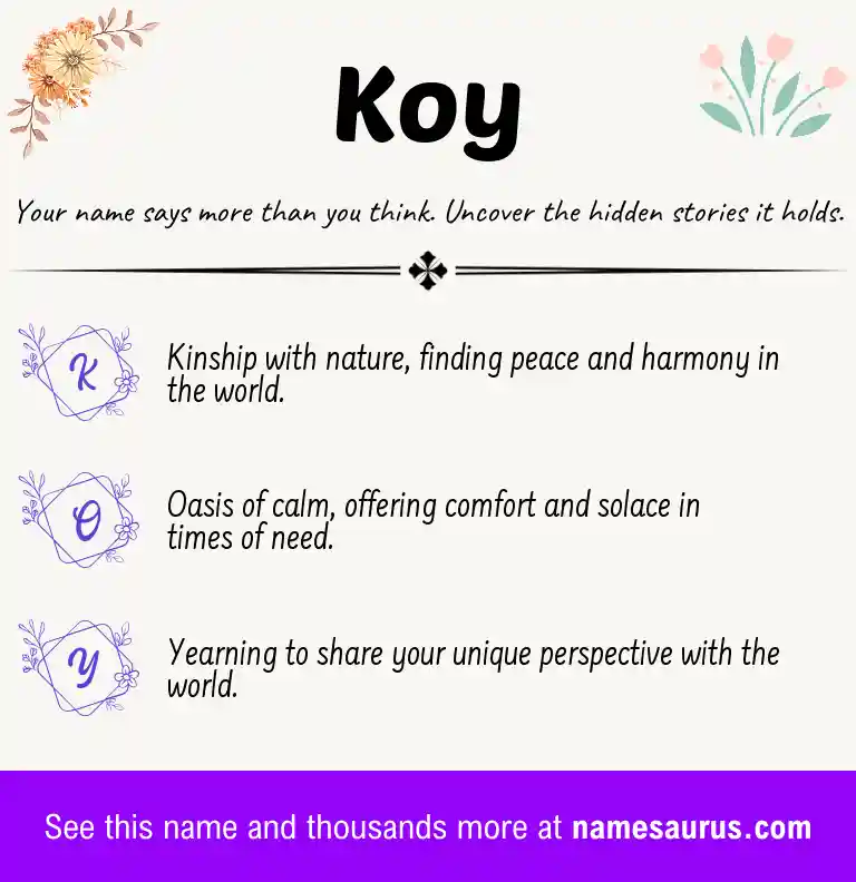 Acrostic poem about Koy.