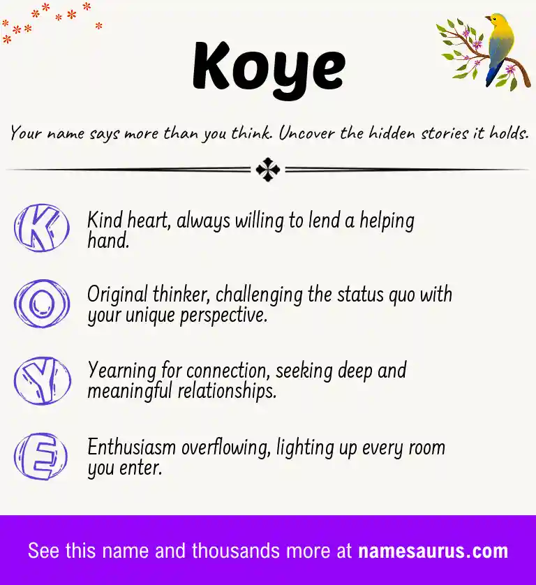 Acrostic poem about Koye.