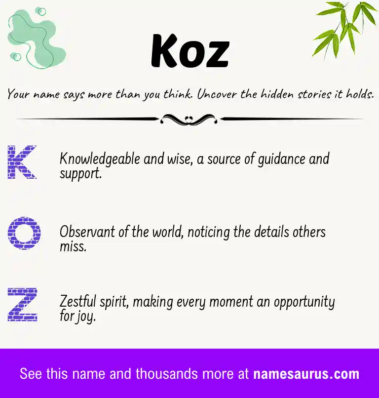 Acrostic poem about Koz.