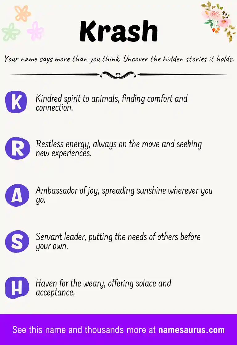 Acrostic poem about Krash.