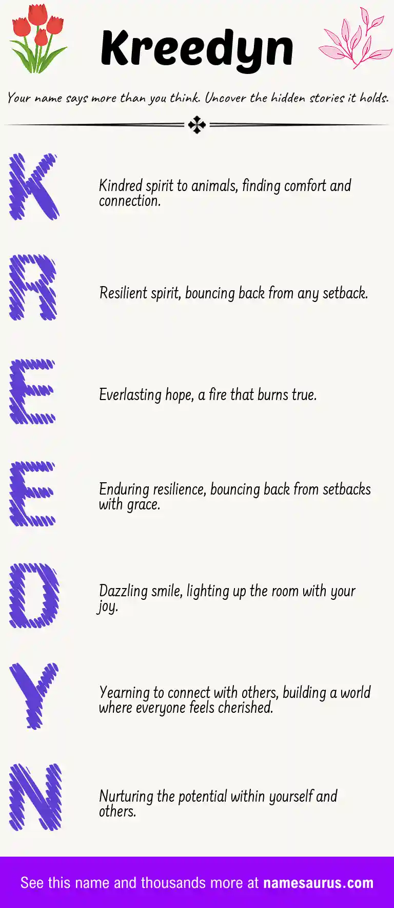 Acrostic poem about Kreedyn.