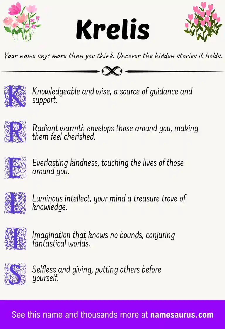 Acrostic poem about Krelis.