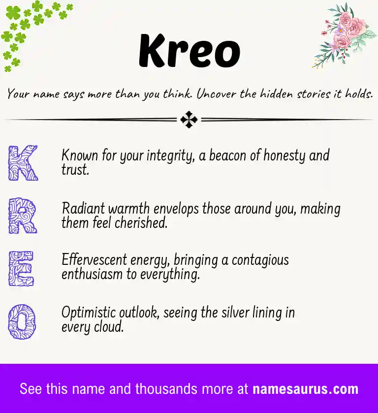 Acrostic poem about Kreo.