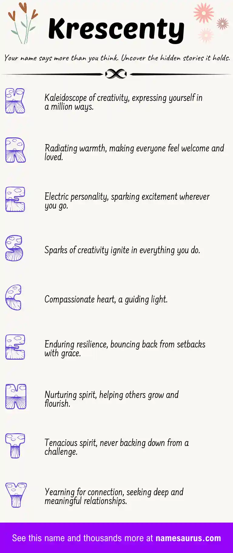 Acrostic poem about Krescenty.