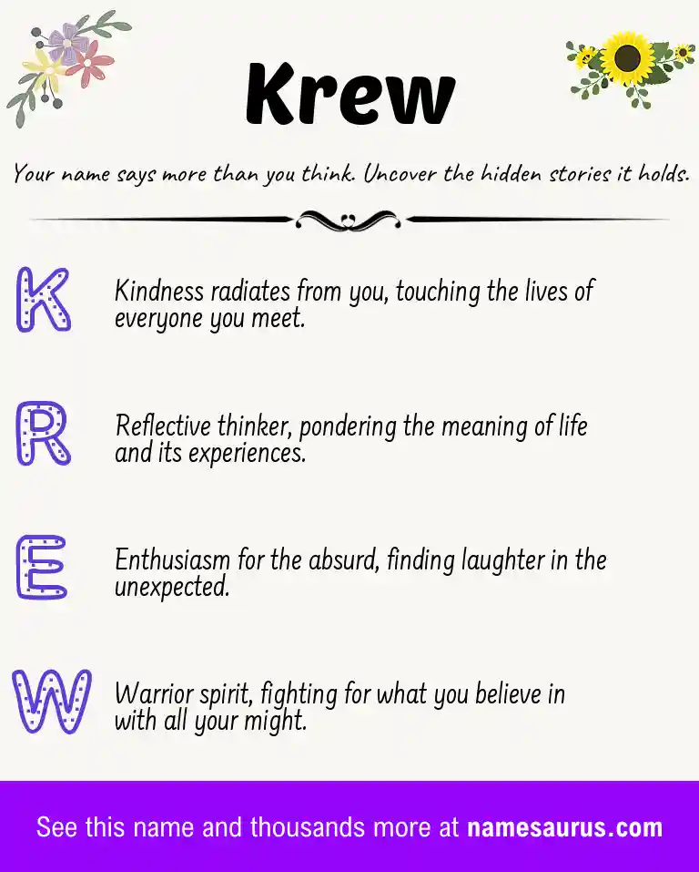 Acrostic poem about Krew.