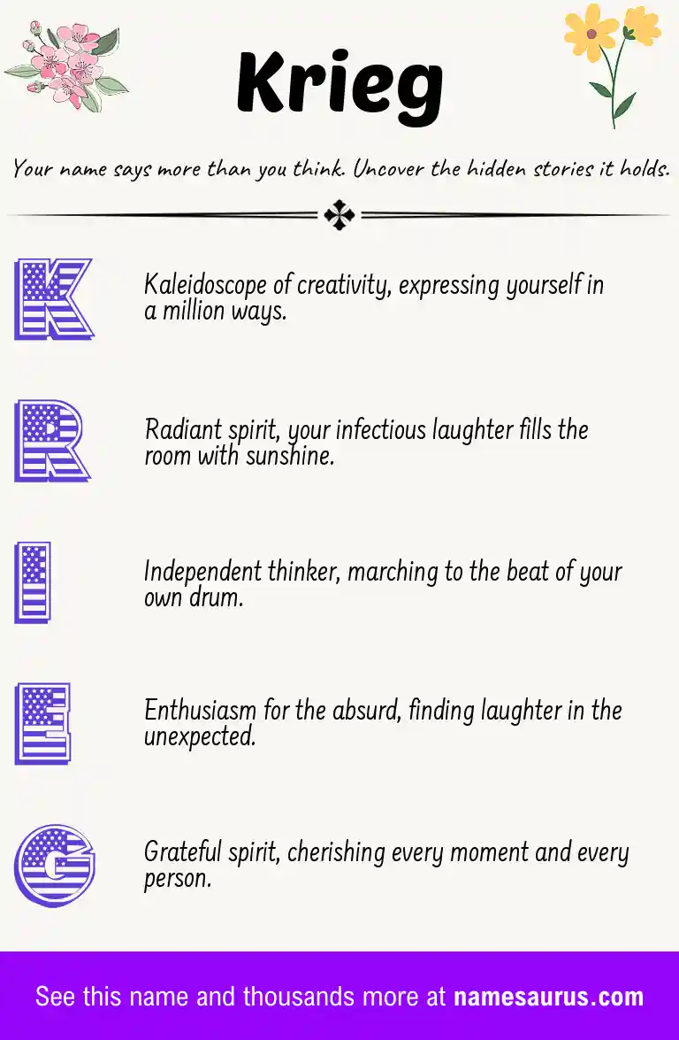 Acrostic poem about Krieg.