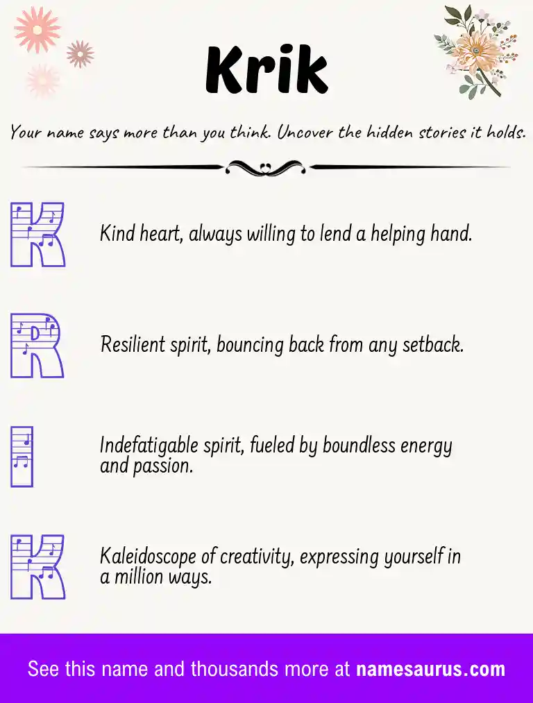 Acrostic poem about Krik.
