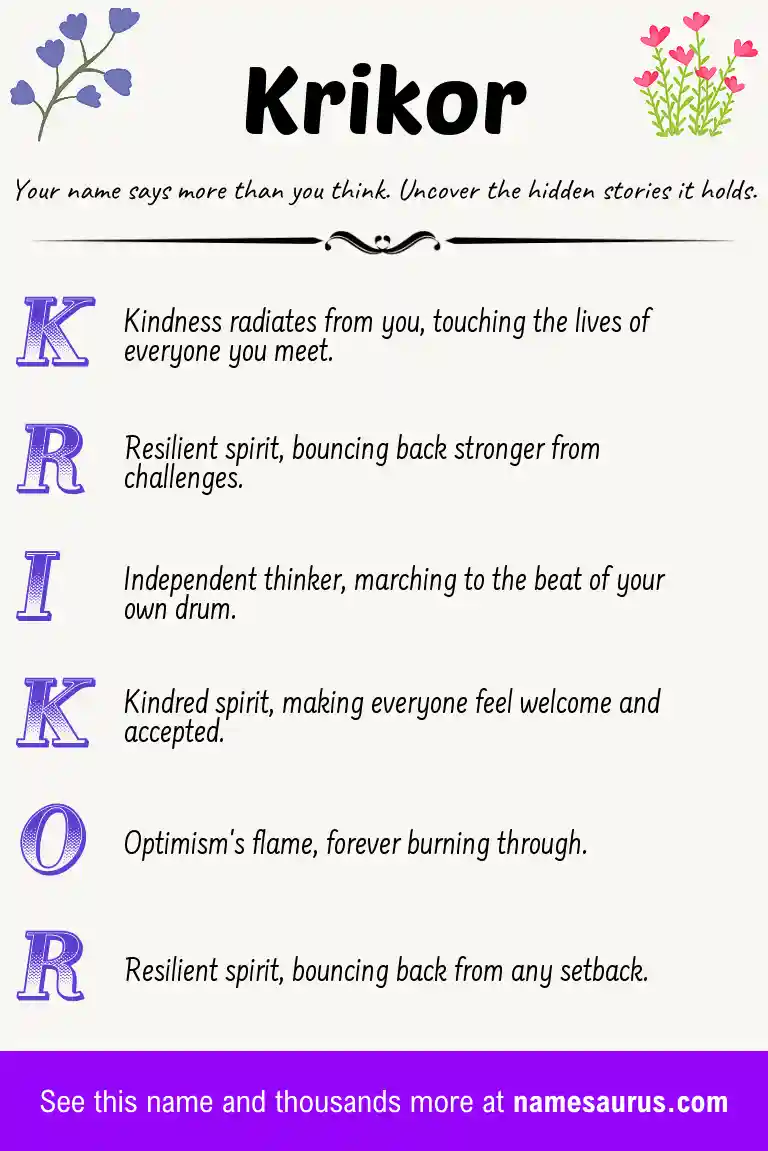 Acrostic poem about Krikor.