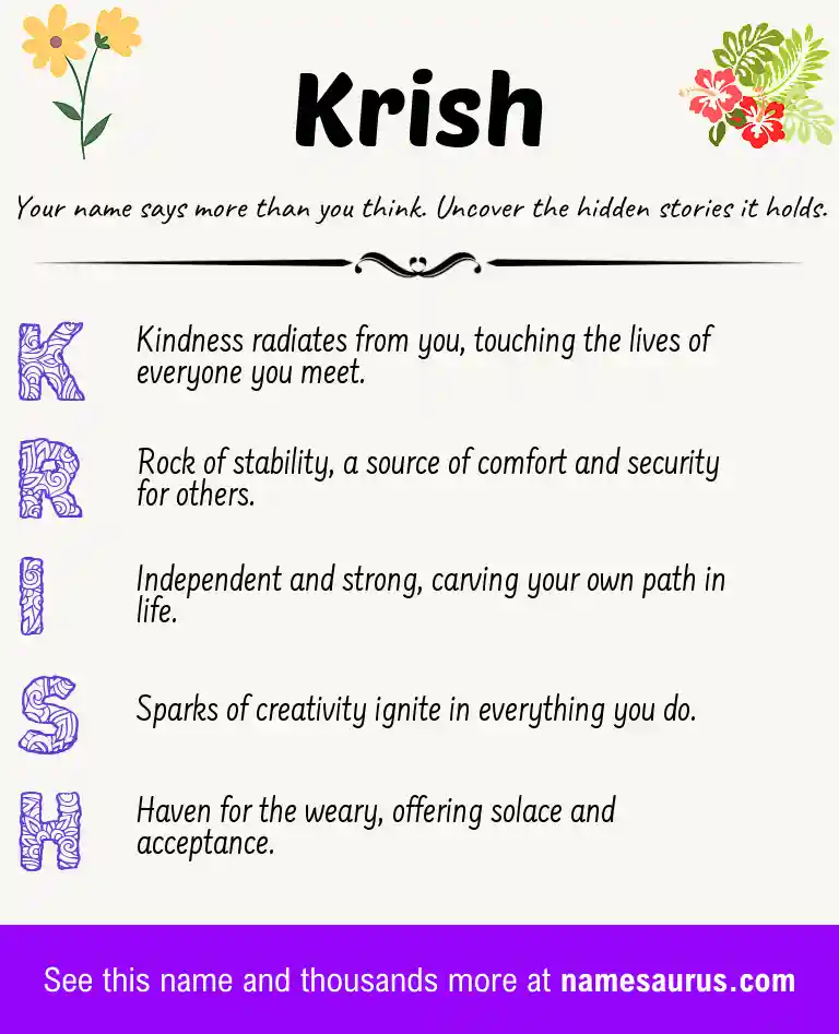 Acrostic poem about Krish.