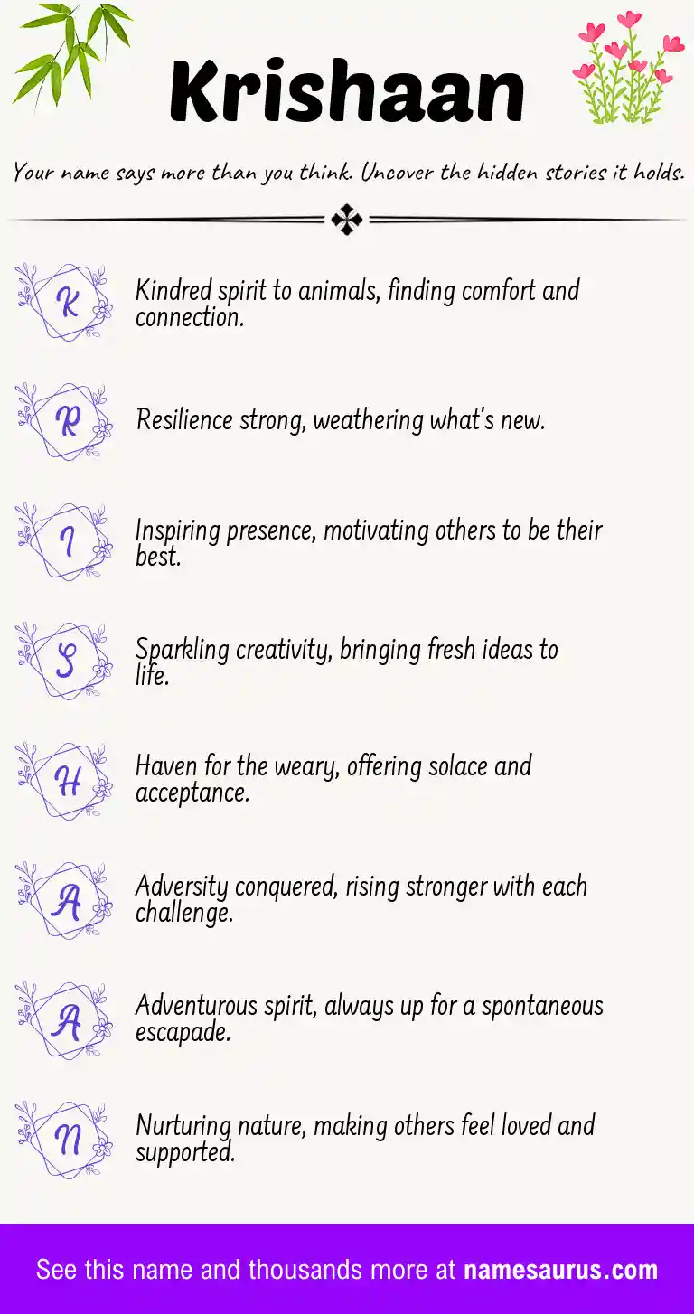 Acrostic poem about Krishaan.