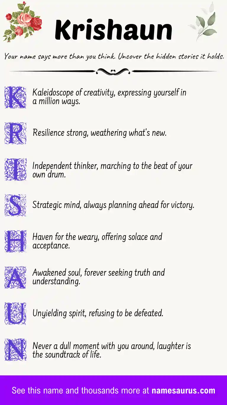 Acrostic poem about Krishaun.