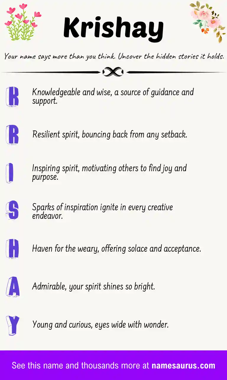 Acrostic poem about Krishay.