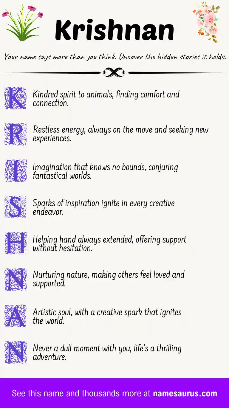 Acrostic poem about Krishnan.