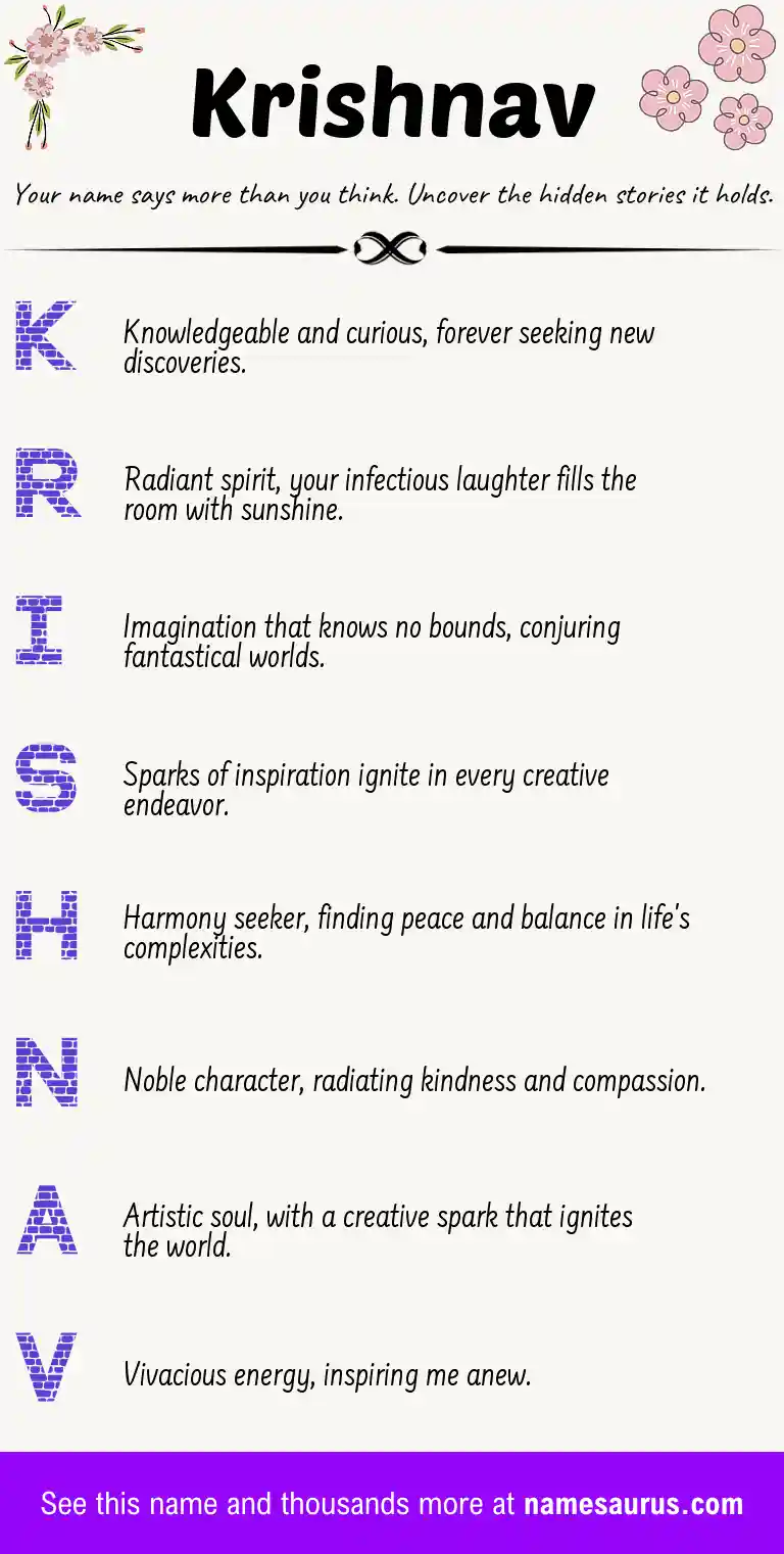 Acrostic poem about Krishnav.