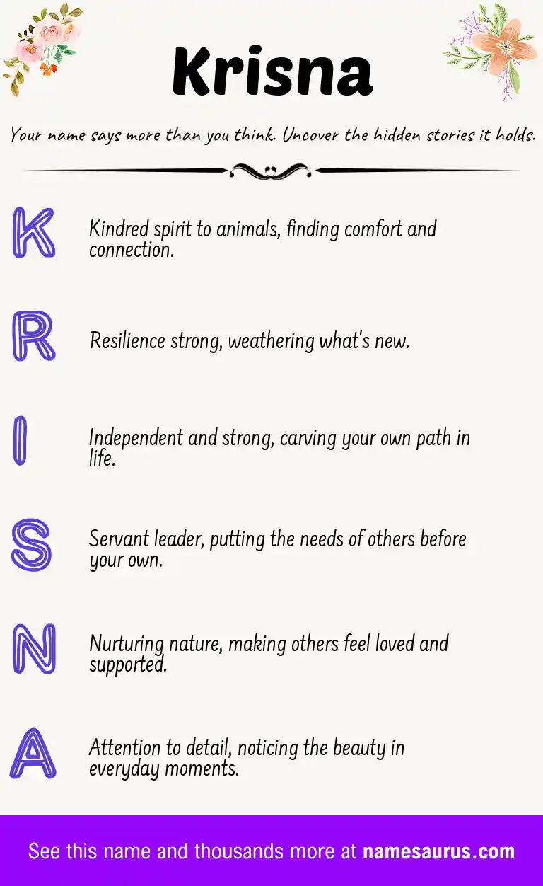 Acrostic poem about Krisna.
