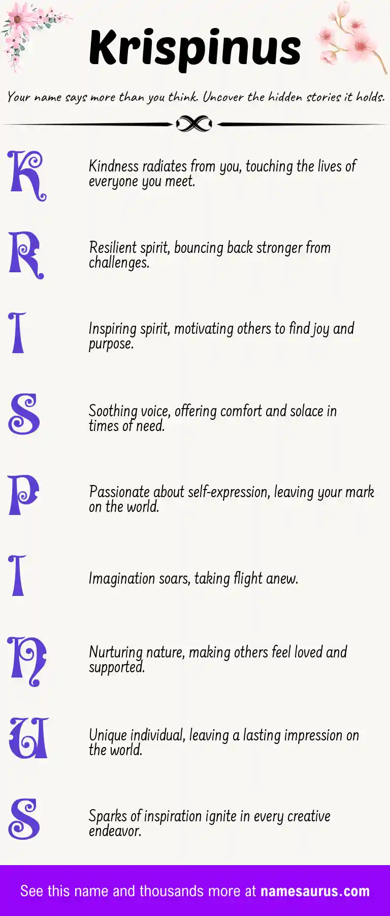 Acrostic poem about Krispinus.
