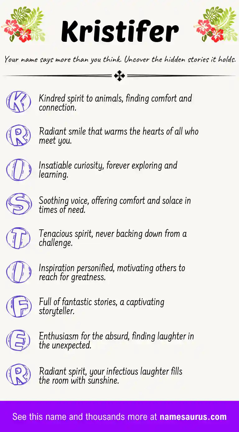 Acrostic poem about Kristifer.