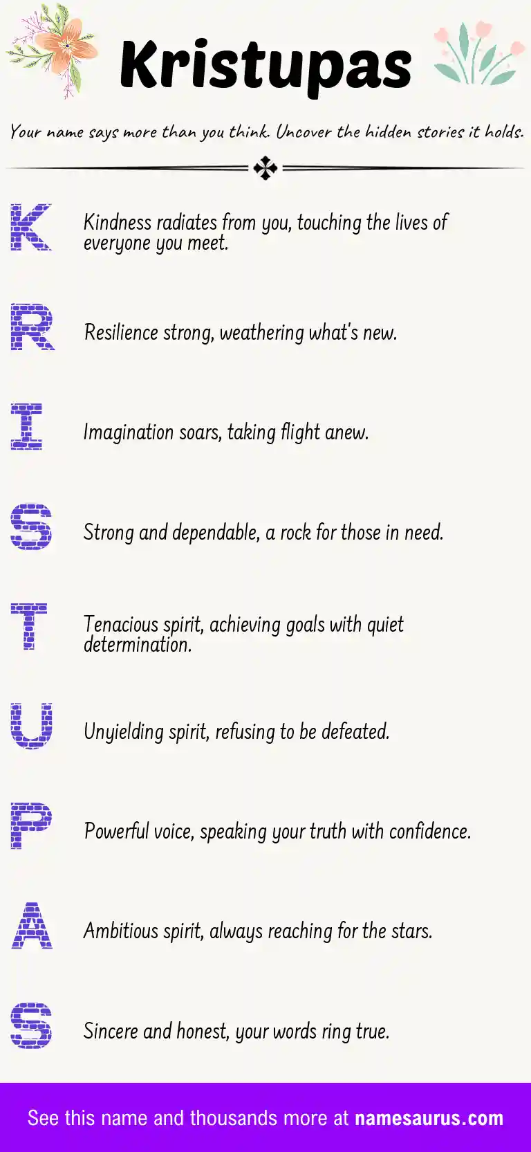 Acrostic poem about Kristupas.