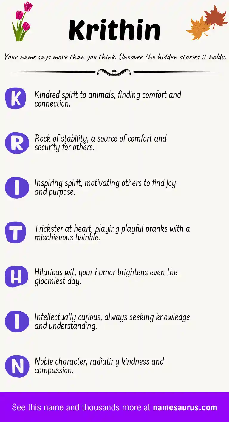 Acrostic poem about Krithin.