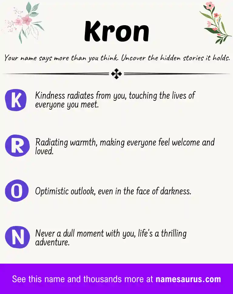 Acrostic poem about Kron.