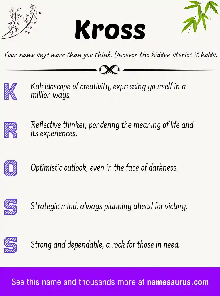 Acrostic poem about Kross.