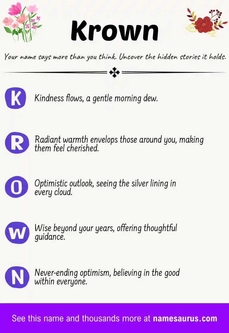 Acrostic poem about Krown.