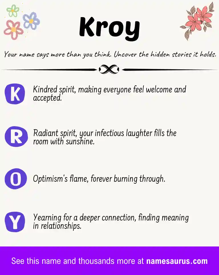 Acrostic poem about Kroy.