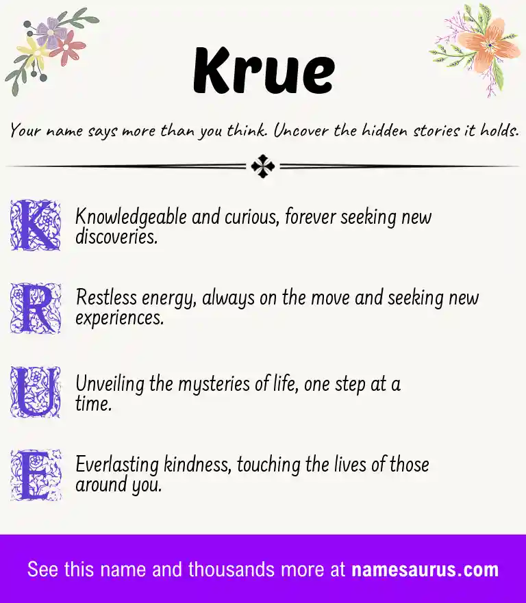 Acrostic poem about Krue.
