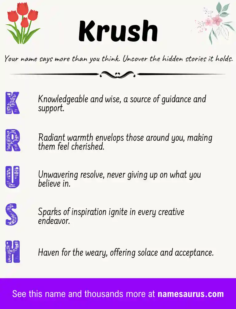 Acrostic poem about Krush.
