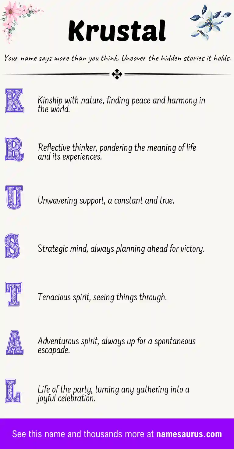Acrostic poem about Krustal.