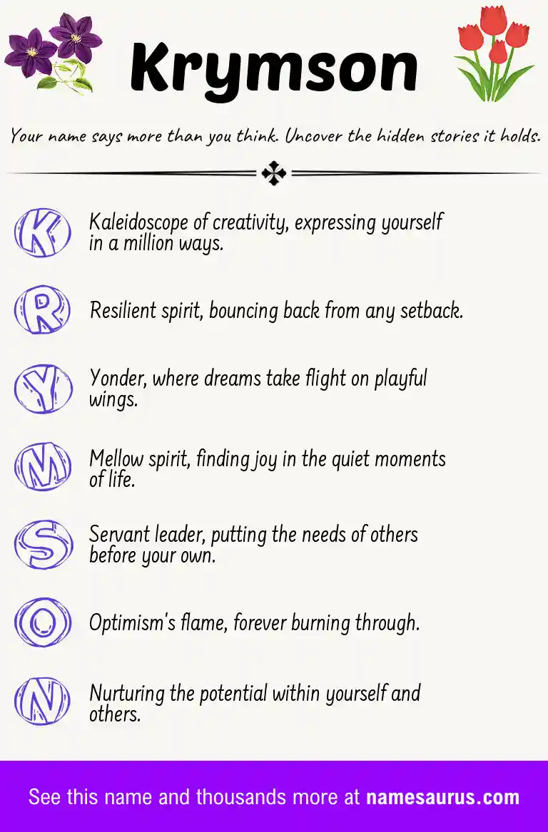 Acrostic poem about Krymson.