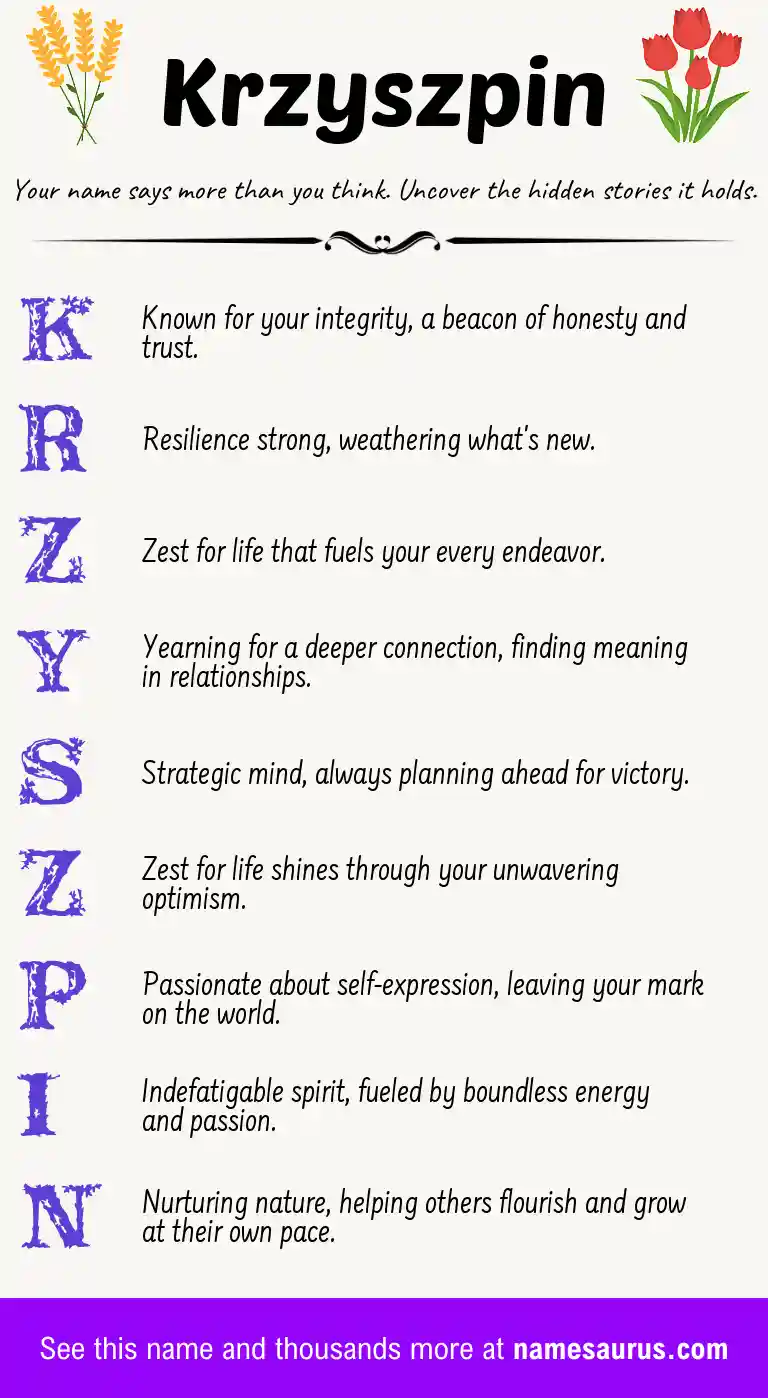 Acrostic poem about Krzyszpin.