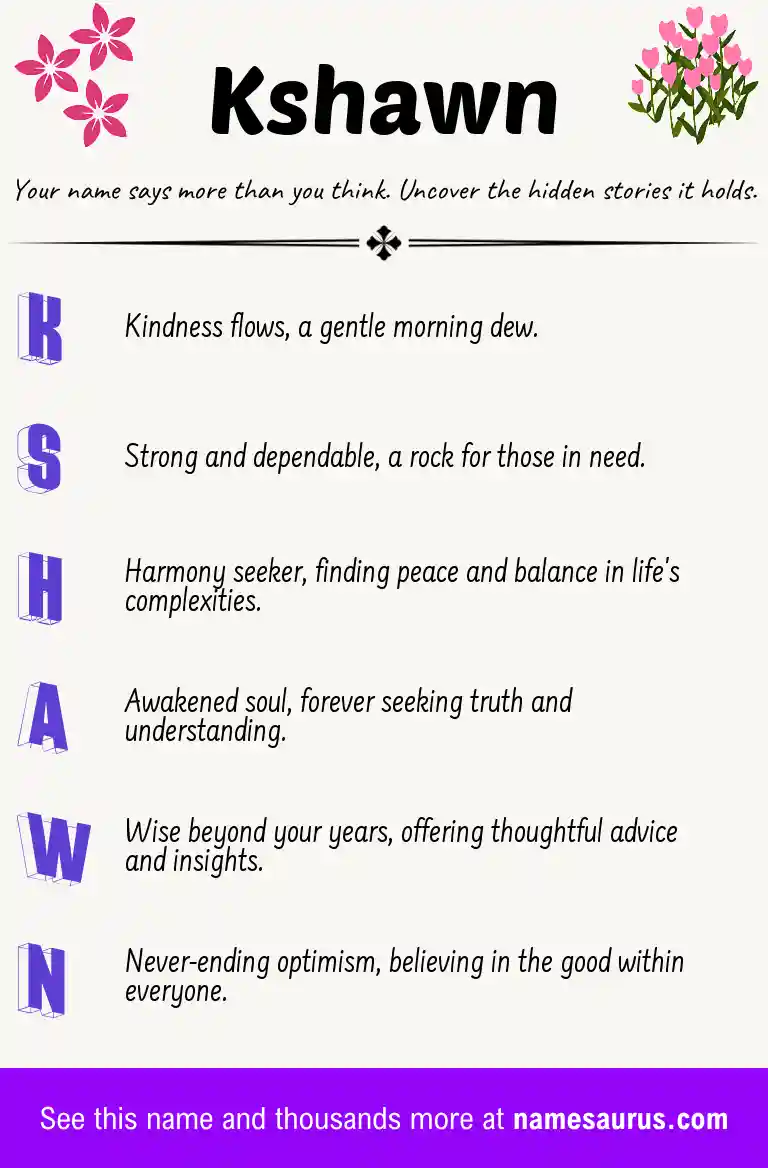 Acrostic poem about Kshawn.