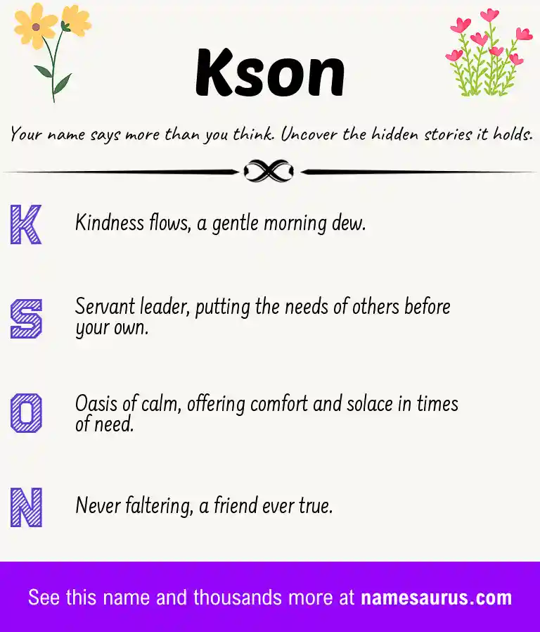 Acrostic poem about Kson.