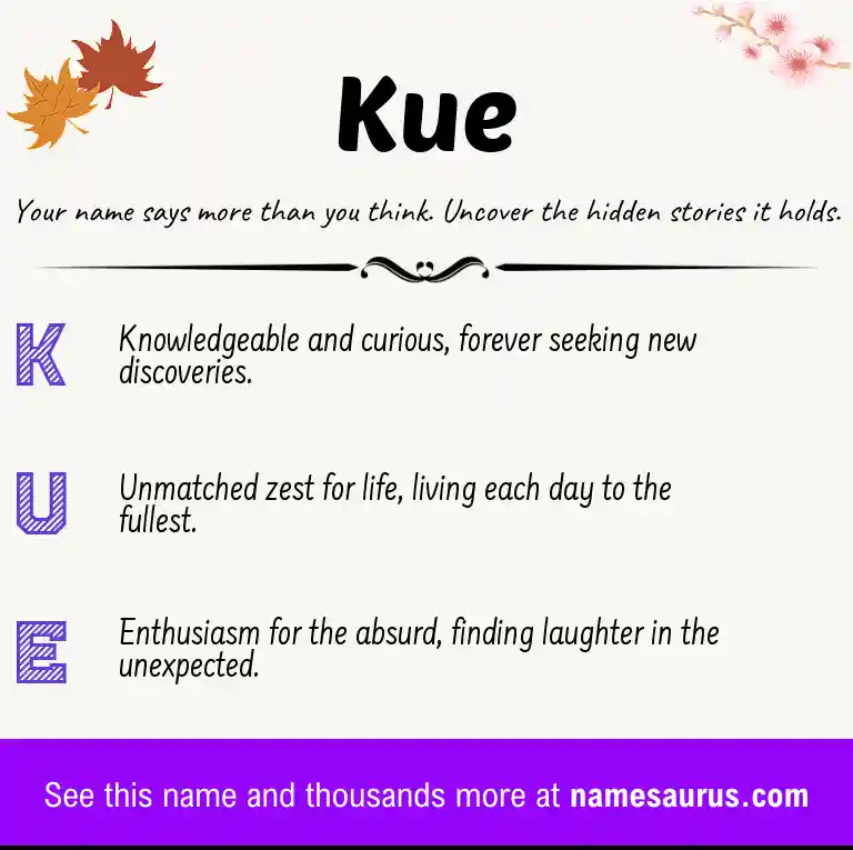 Acrostic poem about Kue.