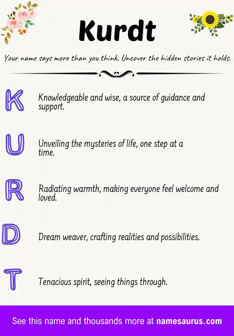 Acrostic poem about Kurdt.