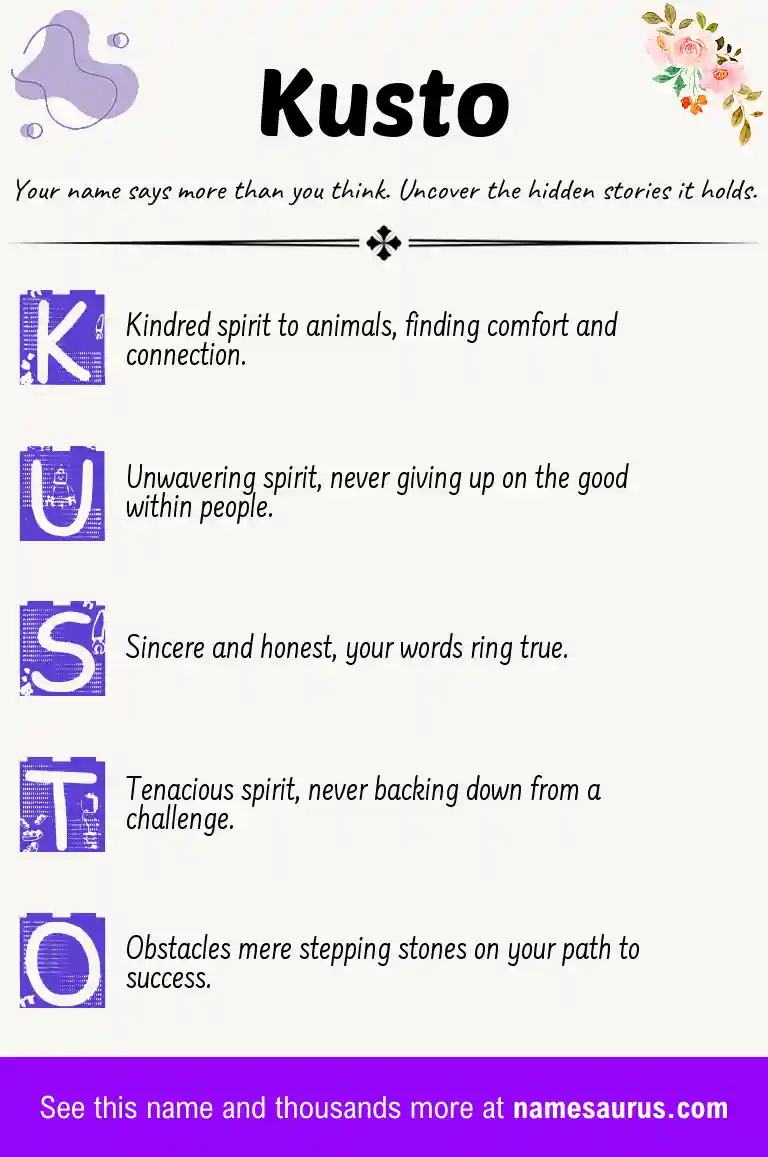 Acrostic poem about Kusto.
