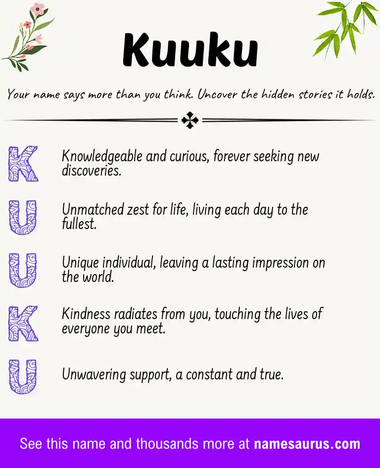 Acrostic poem about Kuuku.