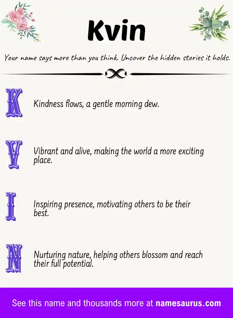 Acrostic poem about Kvin.