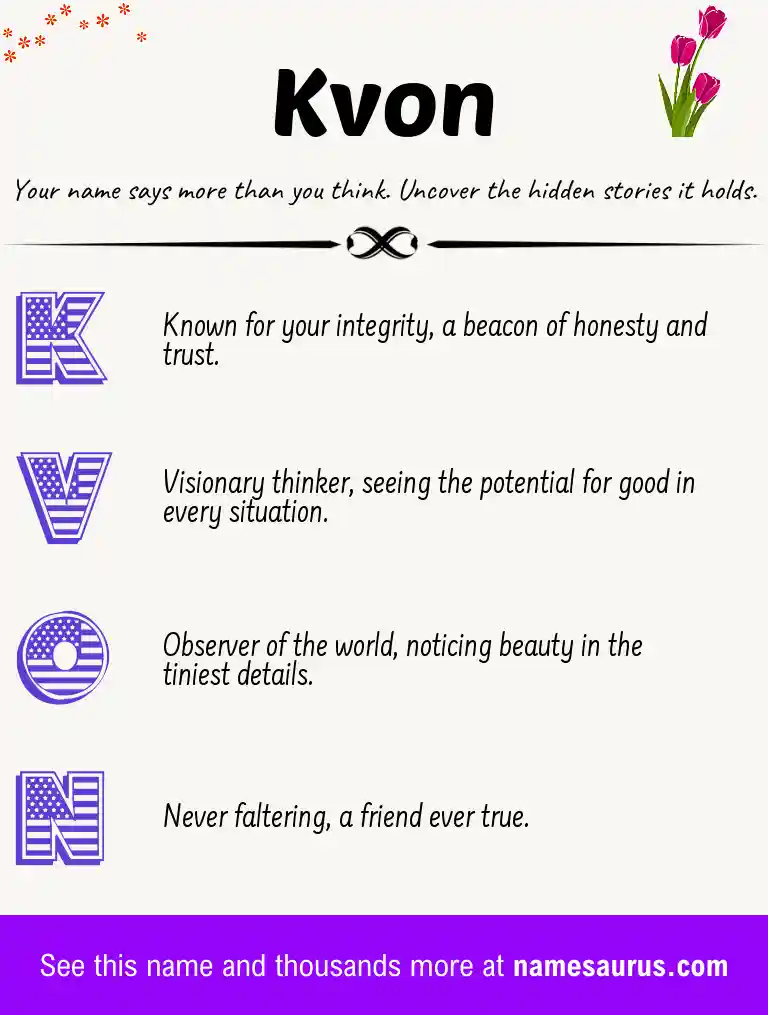 Acrostic poem about Kvon.