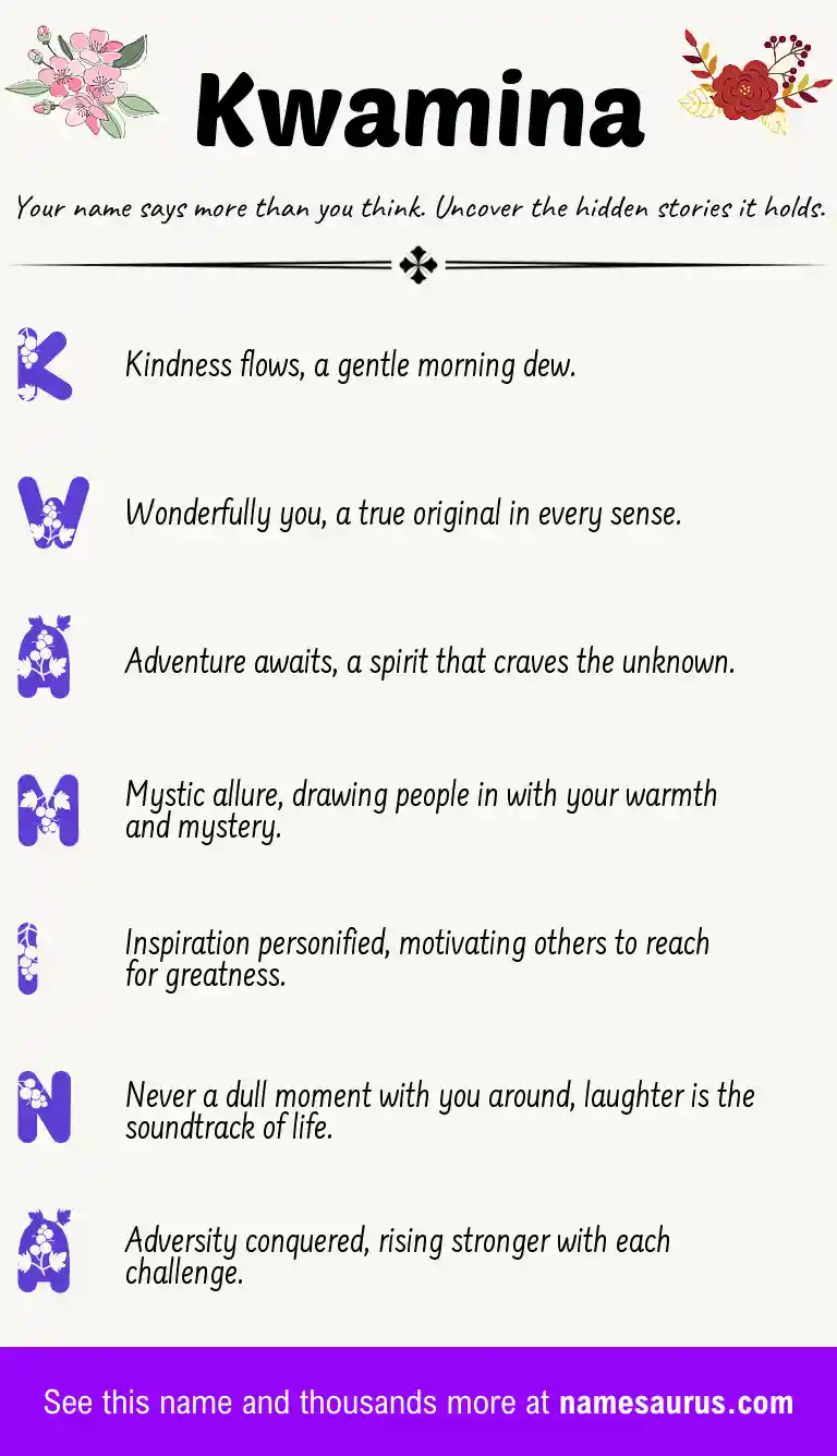 Acrostic poem about Kwamina.