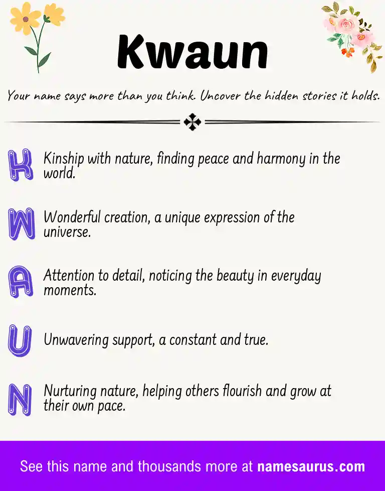 Acrostic poem about Kwaun.