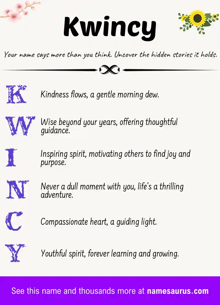 Acrostic poem about Kwincy.