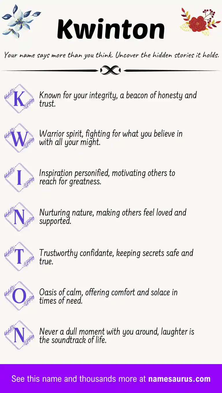 Acrostic poem about Kwinton.