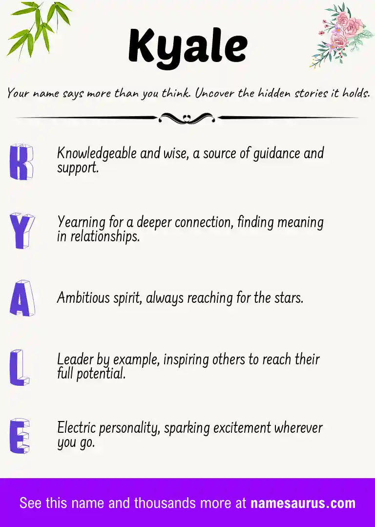 Acrostic poem about Kyale.