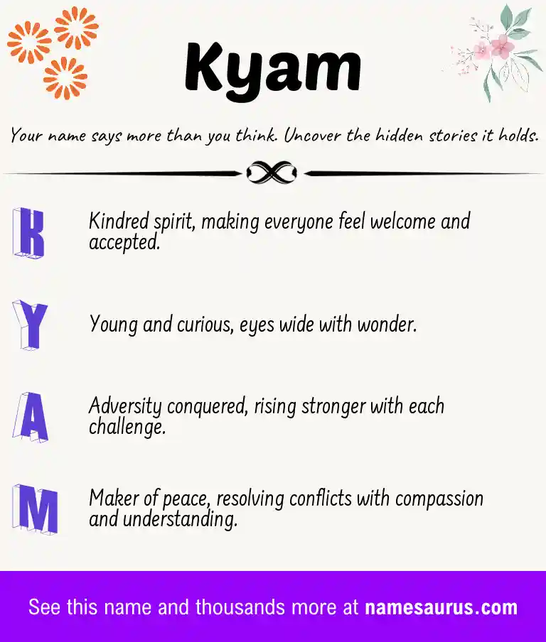 Acrostic poem about Kyam.
