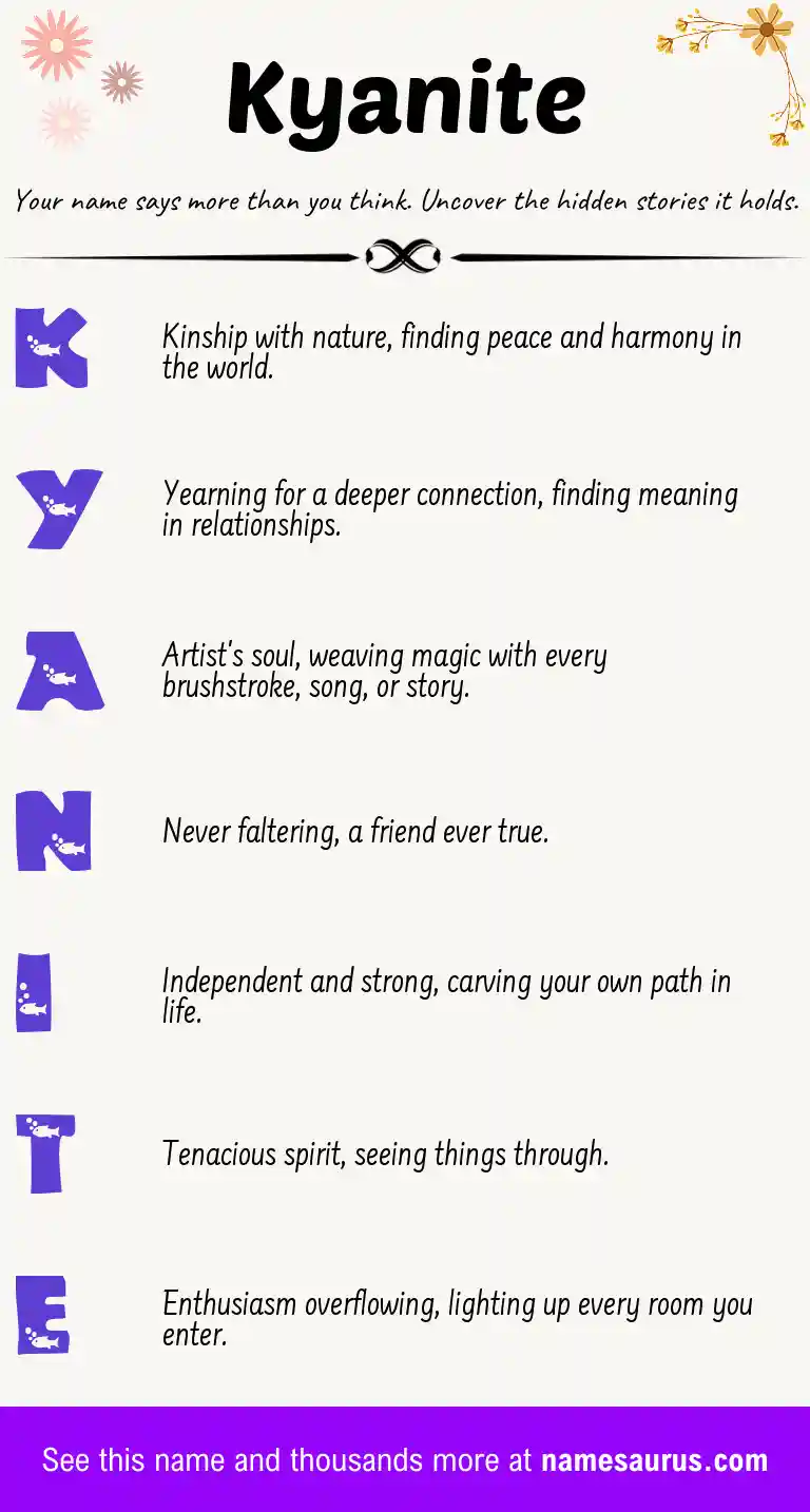 Acrostic poem about Kyanite.