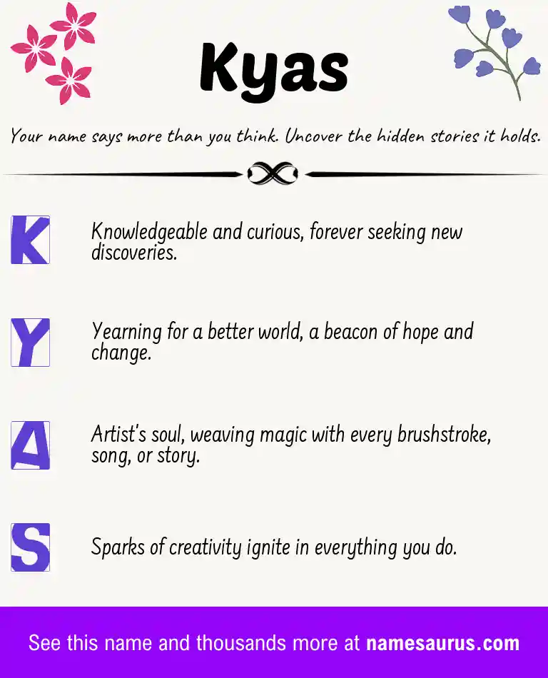 Acrostic poem about Kyas.