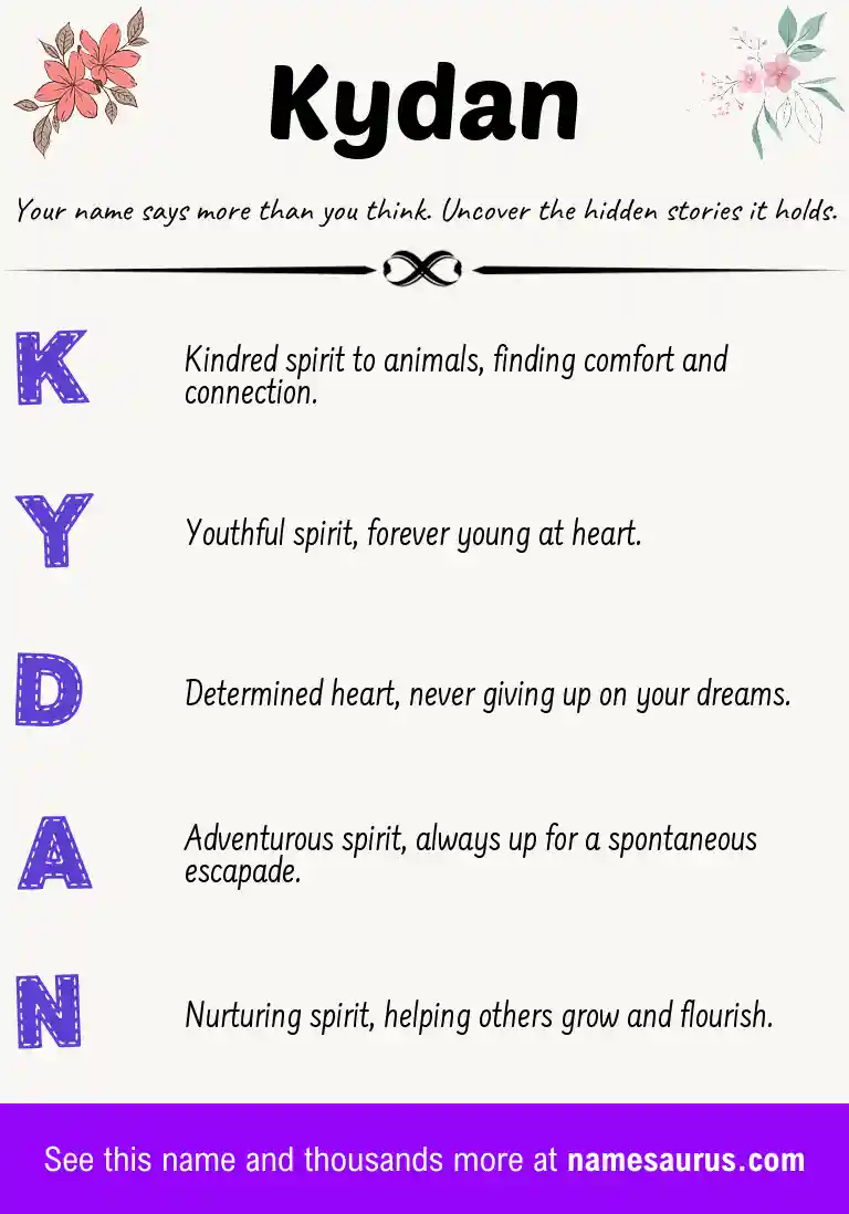 Acrostic poem about Kydan.